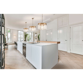 FRANKLITE PERDITA AGED BRASS 5 LIGHT ROUND CRYSTAL PENDANT LIGHT - 400MM