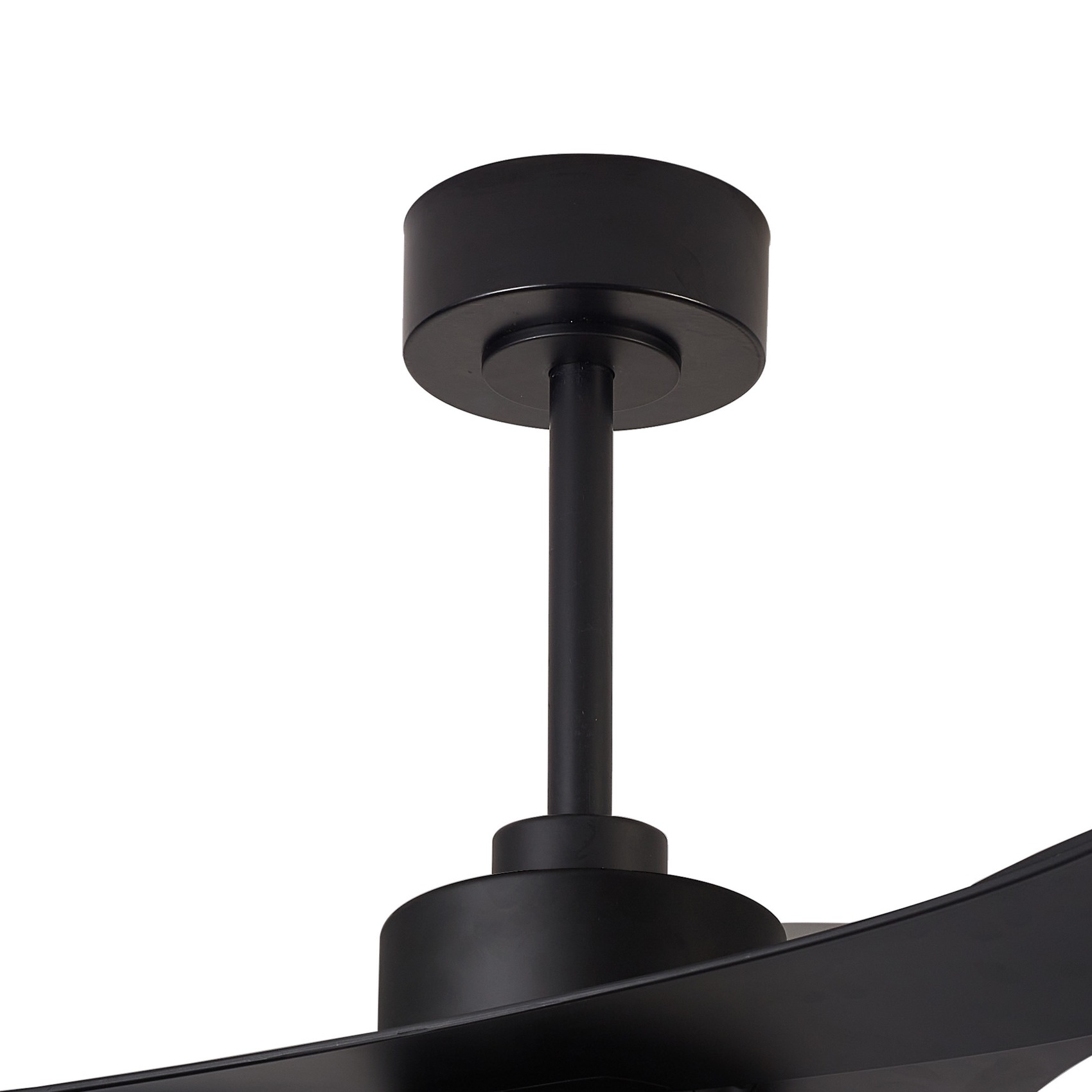 72 Inch Modern Black Ceiling Fan With Remote And LED Light - 8 Blades, Flush Mount