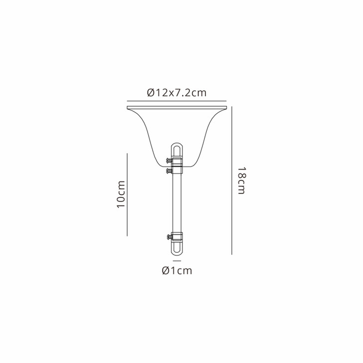 120mm Polished Chrome Bell Cup Ceiling Rose With Hook Plate And Rod