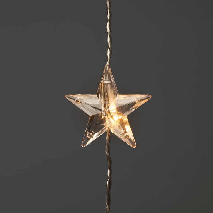 140x120cm Indoor Christmas Star Light Curtain Set With Amber LEDs