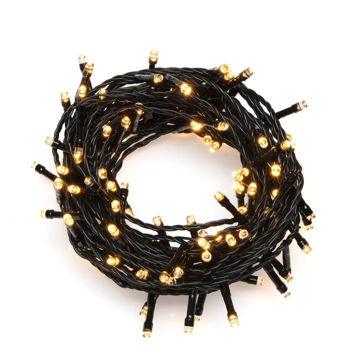 400 Warm Amber Led Light Set Black Wire, IP20 trafo