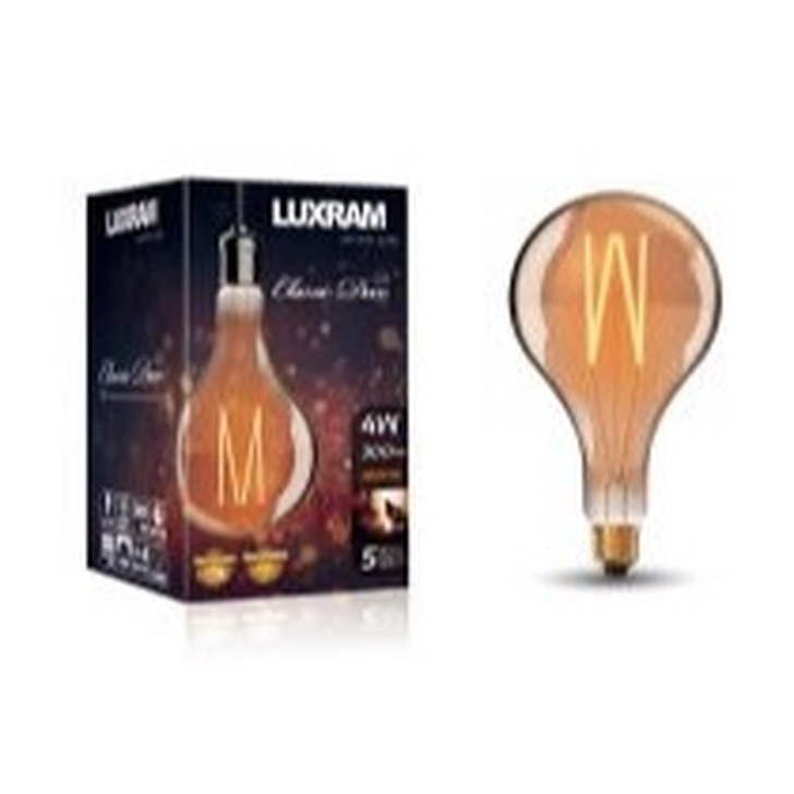 4W LED Classic Deco Gold Finish Lamp With Decorative Filament - E27, 1800K