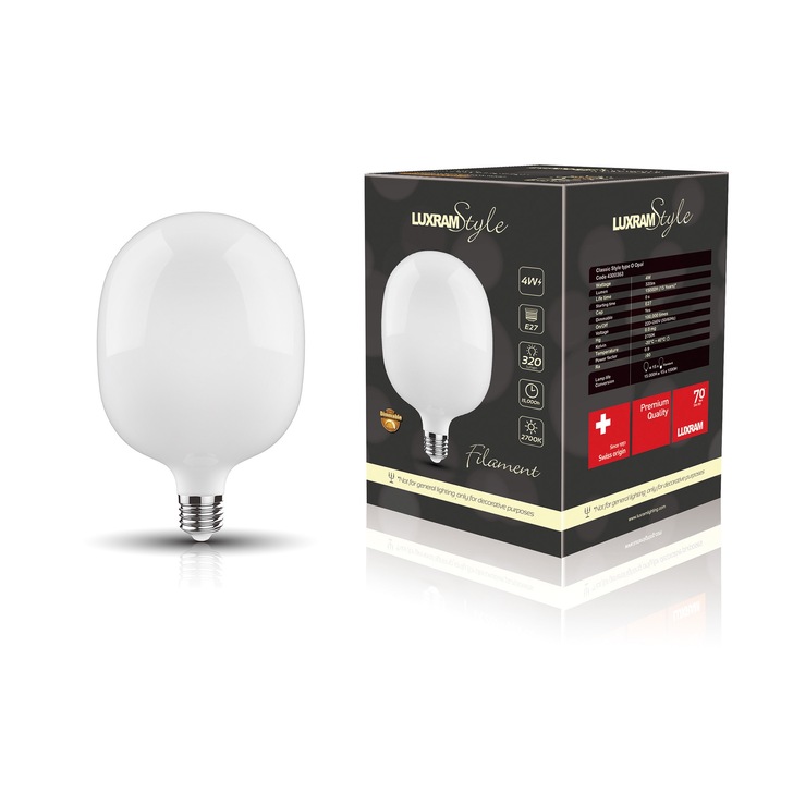 4W LED Classic Style Opal Finish Dimmable Lamp - E27, 2700K