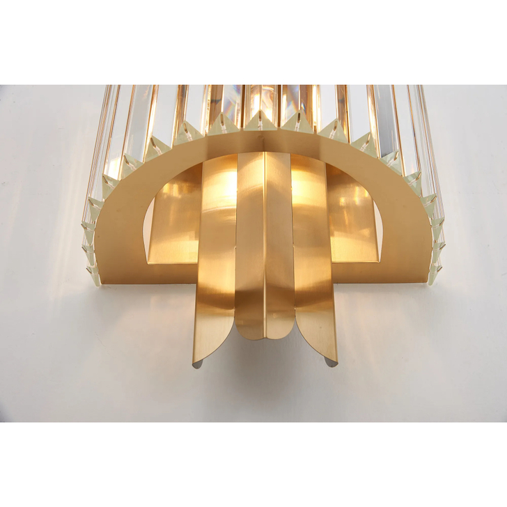 Alol Brass/Clear 2 Light Crystal Wall Light