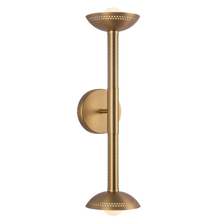 Alora Mood Alm Brushed Gold 2 Light Dimmable Led Wall Light - 3000K