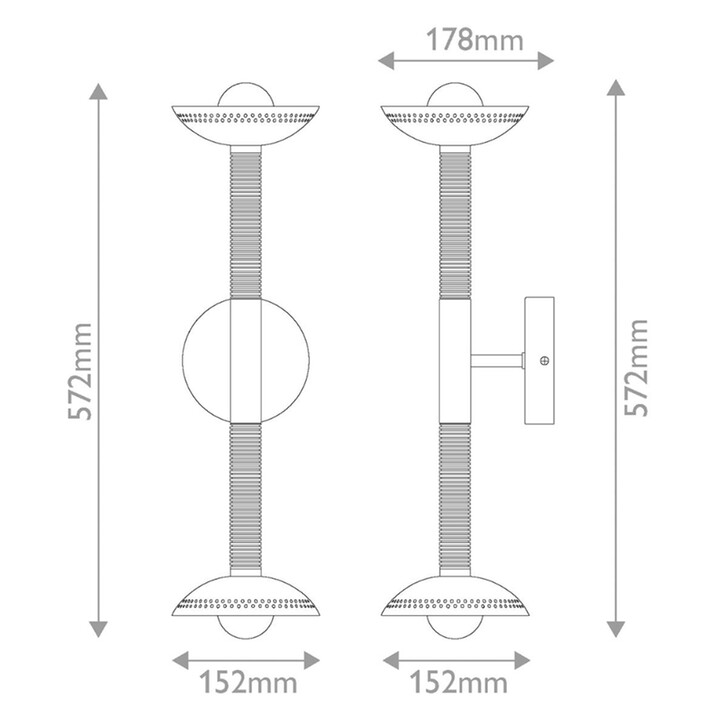 Alora Mood Alm Matt Black And Walnut Wood 2 Light Dimmable Led Wall Light - 3000K