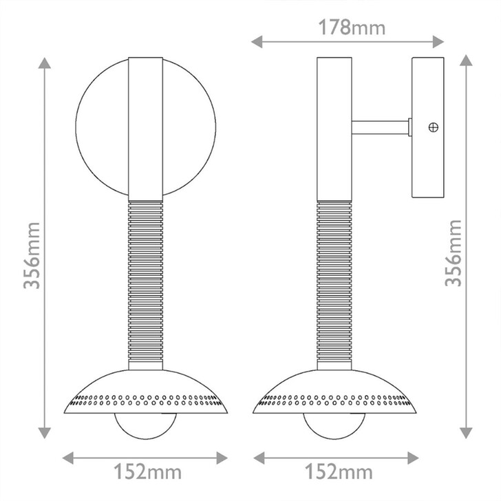 Alora Mood Alm Matt Black And Walnut Wood Dimmable Led Wall Light - 3000K