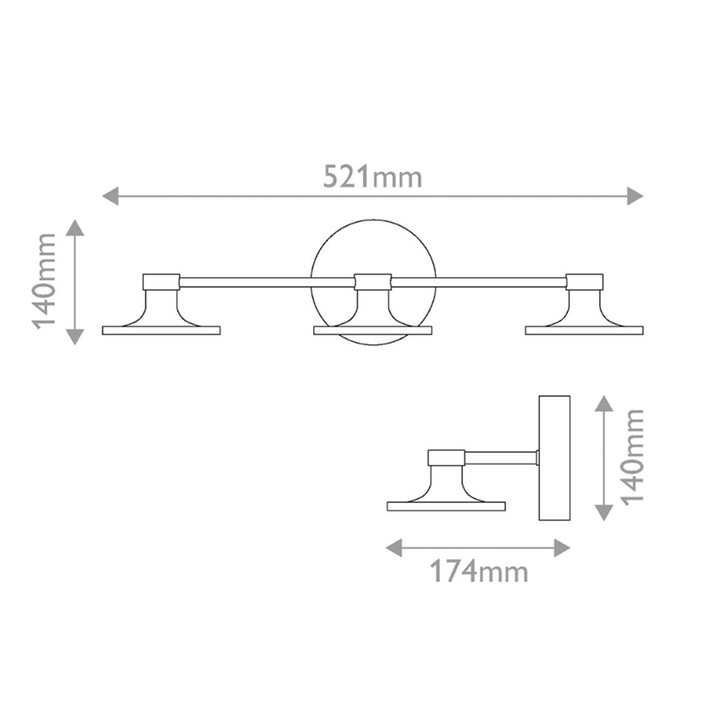 Alora Mood Issa 3 Light Dimmable Led Bathroom Mirror Light In Brushed Gold - 3000K - IP44