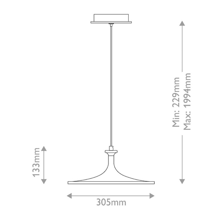 Alora Mood Issa Brushed Gold 1 Light Dimmable Led Pendant Light - 3000K