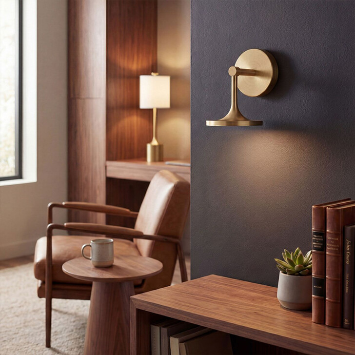 Alora Mood Issa Brushed Gold 1 Light Dimmable Led Wall Light - 3000K