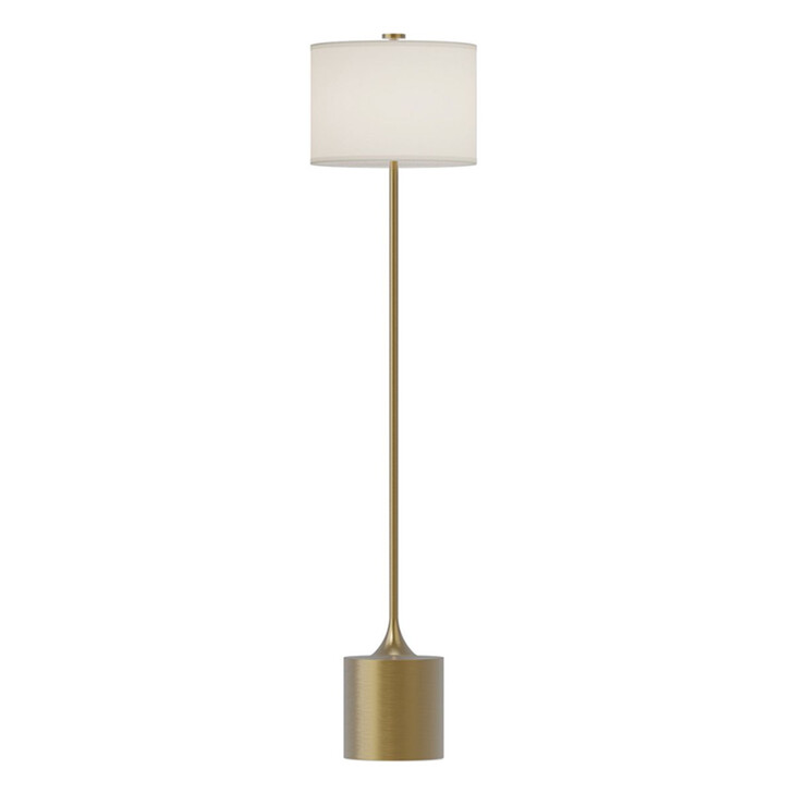 Alora Mood Issa Brushed Gold Floor Lamp Complete With Ivory Linen Shade