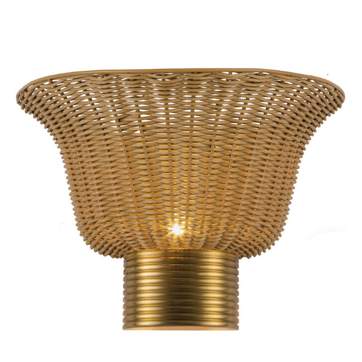 Alora Mood Kai Brushed Gold And Rattan Wall Light