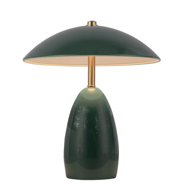 Alora Mood Poppy Pine Green Small Led Rechargeable Table Lamp - 3000K