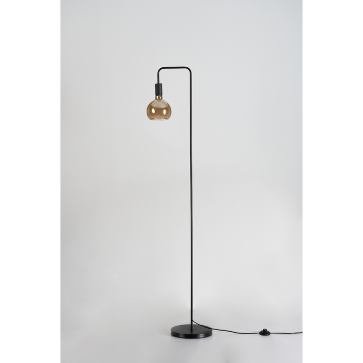 Angel Black Floor Lamp Complete With Smoked Angel LED Globe