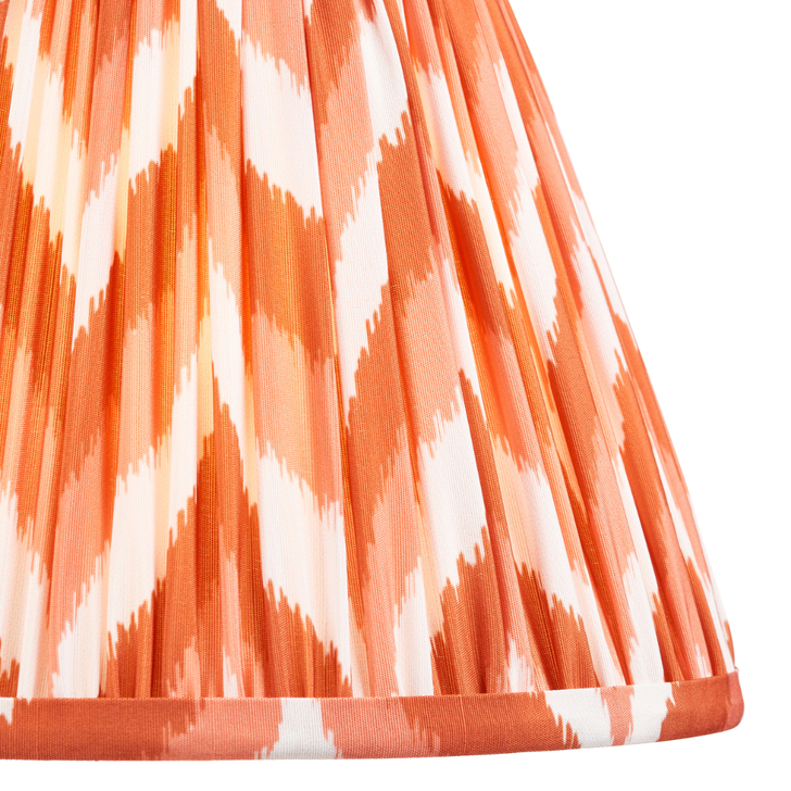 Apricot Orange Zigzag Patterned 25cm Lampshade - E14/E27/B22 With Fixed Metal Gimbal