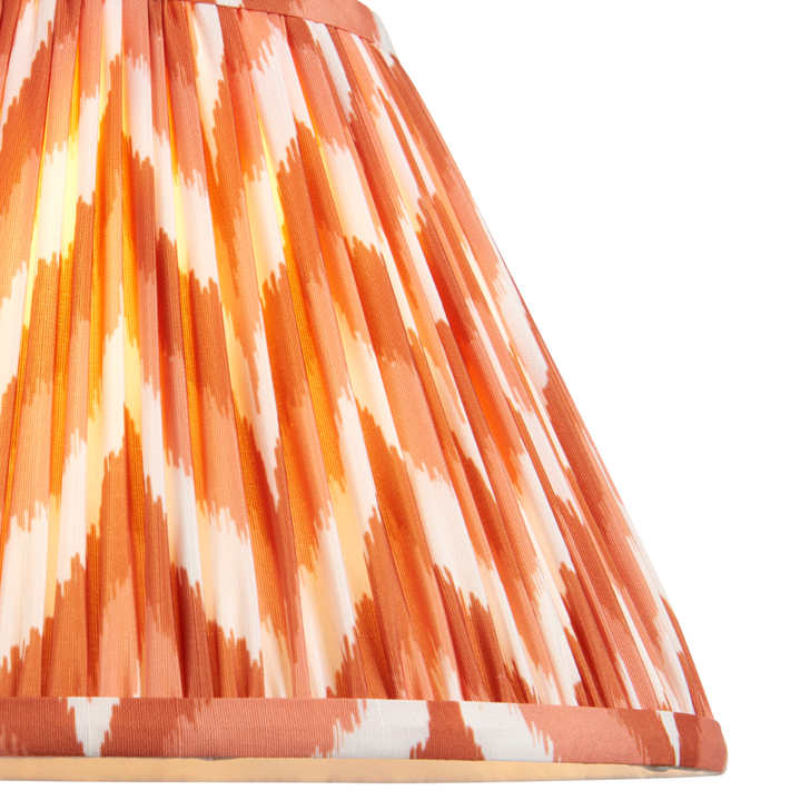 Apricot Orange Zigzag Patterned 30cm Lampshade - E14/E27/B22 With Fixed Metal Gimbal