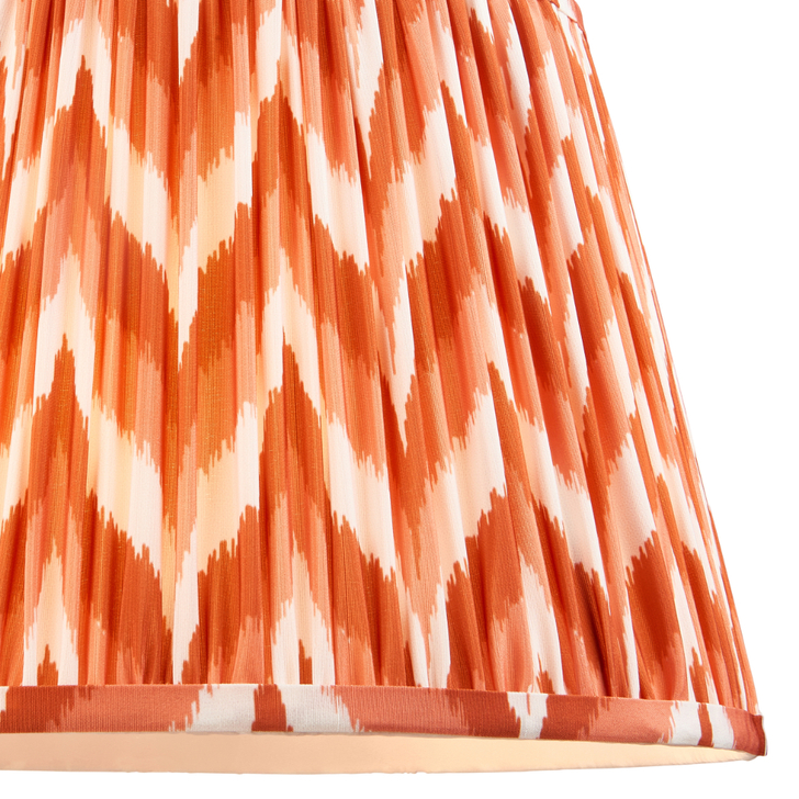 Apricot Orange Zigzag Patterned 35cm Lampshade - E14/E27/B22 With Fixed Metal Gimbal