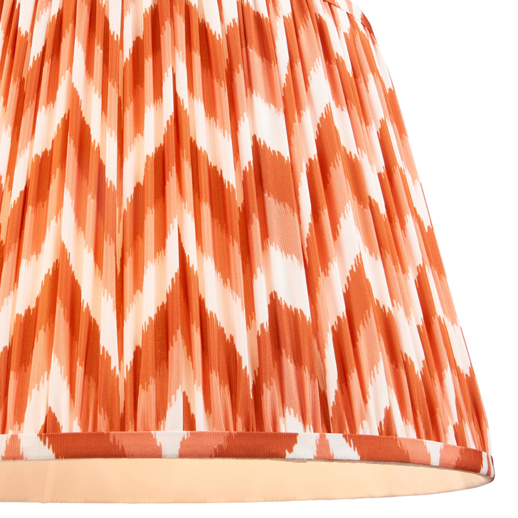 Apricot Orange Zigzag Patterned 40cm Lampshade - E14/E27/B22 With Fixed Metal Gimbal