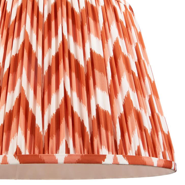 Apricot Orange Zigzag Patterned 40cm Lampshade - E14/E27/B22 With Fixed Metal Gimbal