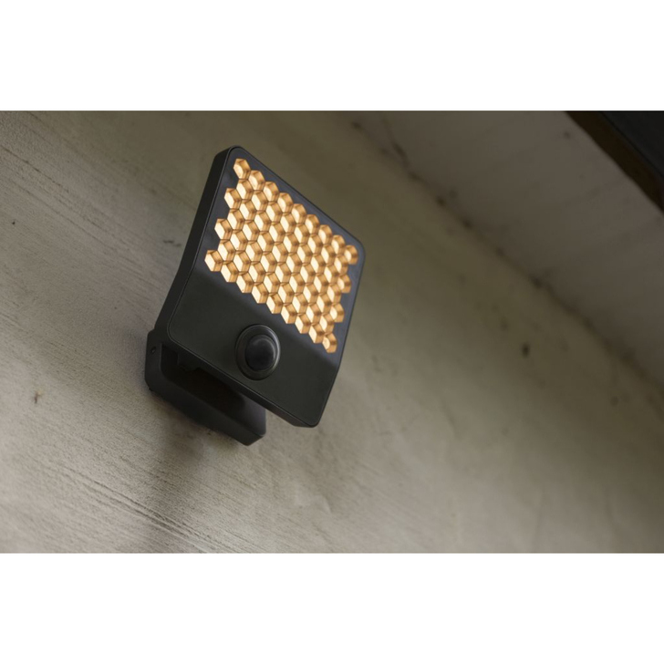 Atlantis Large Outdoor LED Security Flood Light With PIR Motion Sensor Dark Grey - 4000K