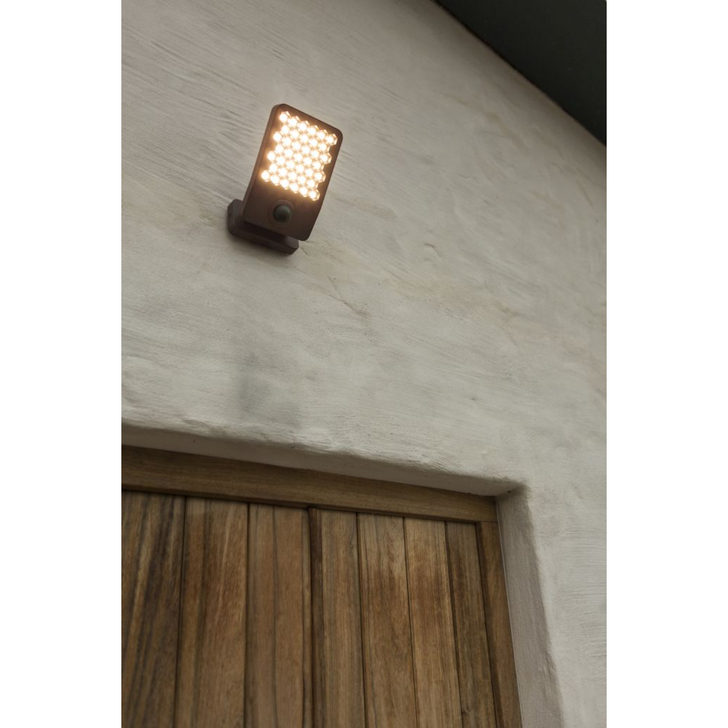 Atlantis Small Outdoor LED Security Flood Light With PIR Motion Sensor Dark Grey - 3000K