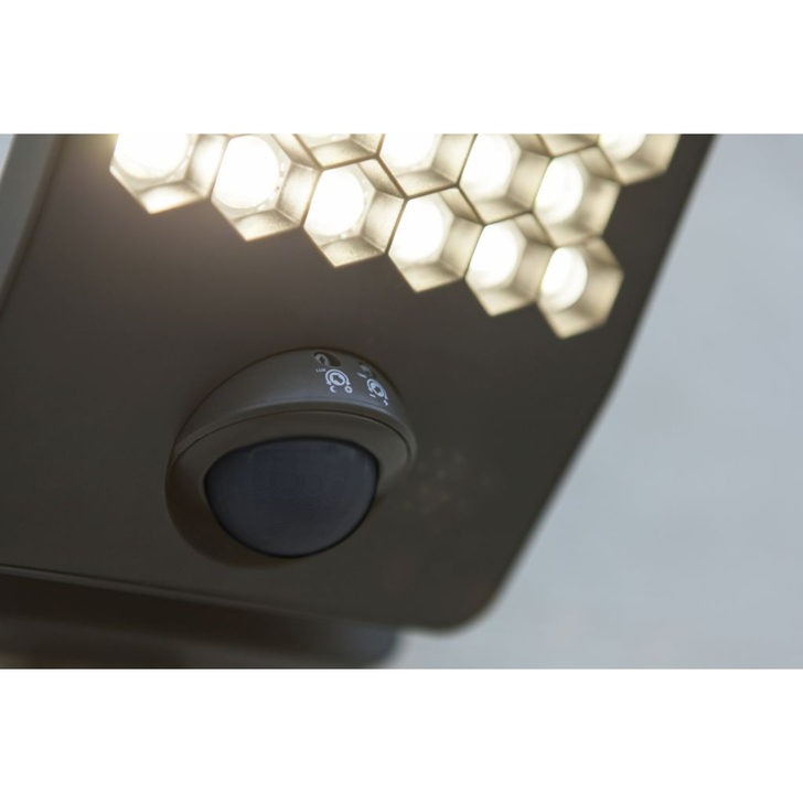 Atlantis Small Outdoor LED Security Flood Light With PIR Motion Sensor Dark Grey - 4000K