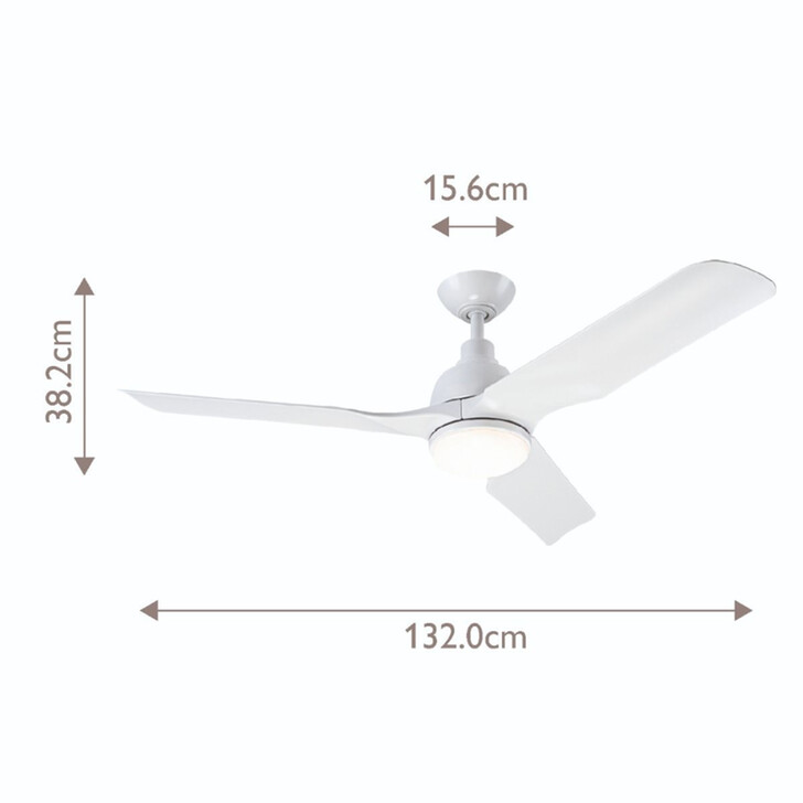 Aviateur Matt Black Large Matt White Led Ceiling Fan Light Complete With Remote - CCT
