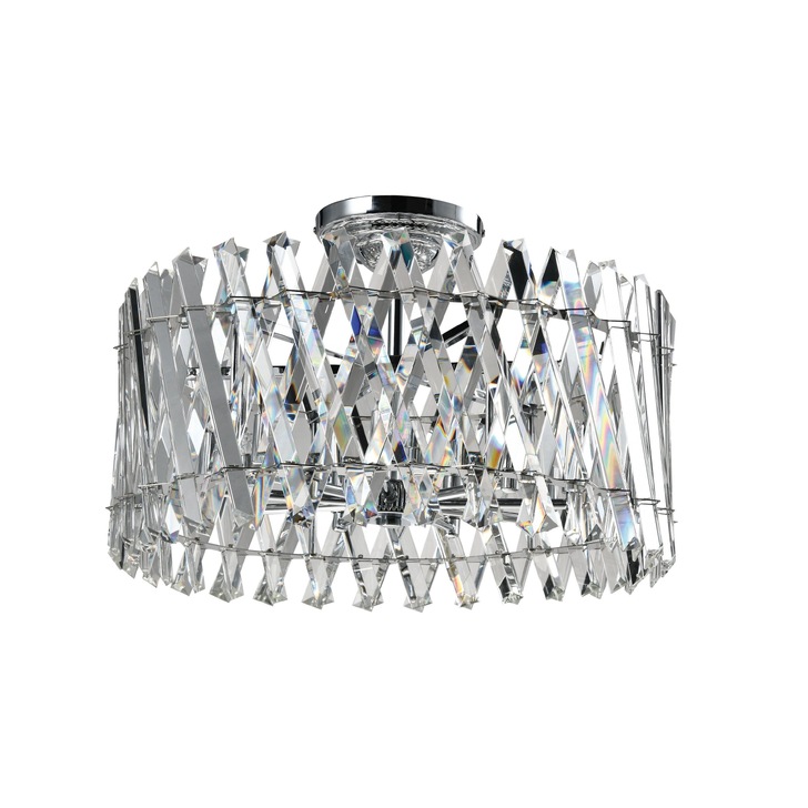 Axelle 8 Light Pendant/Semi-Flush Ceiling Light Polished Chrome & Clear Crystal