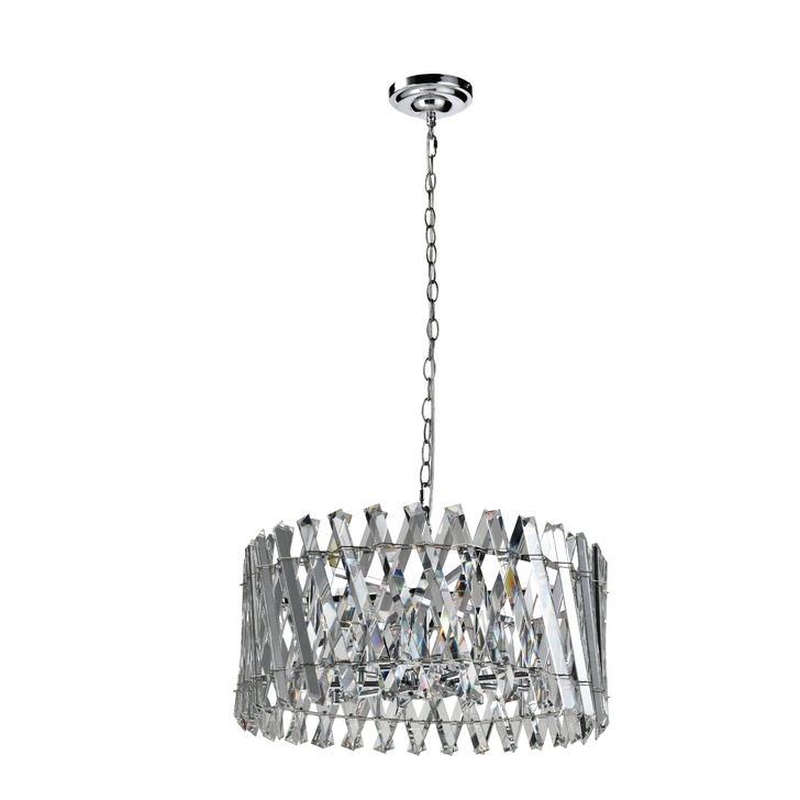 Axelle 8 Light Pendant/Semi-Flush Ceiling Light Polished Chrome & Clear Crystal