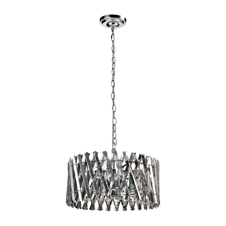 Axelle 8 Light Pendant/Semi-Flush Ceiling Light Polished Chrome & Smoked Crystal