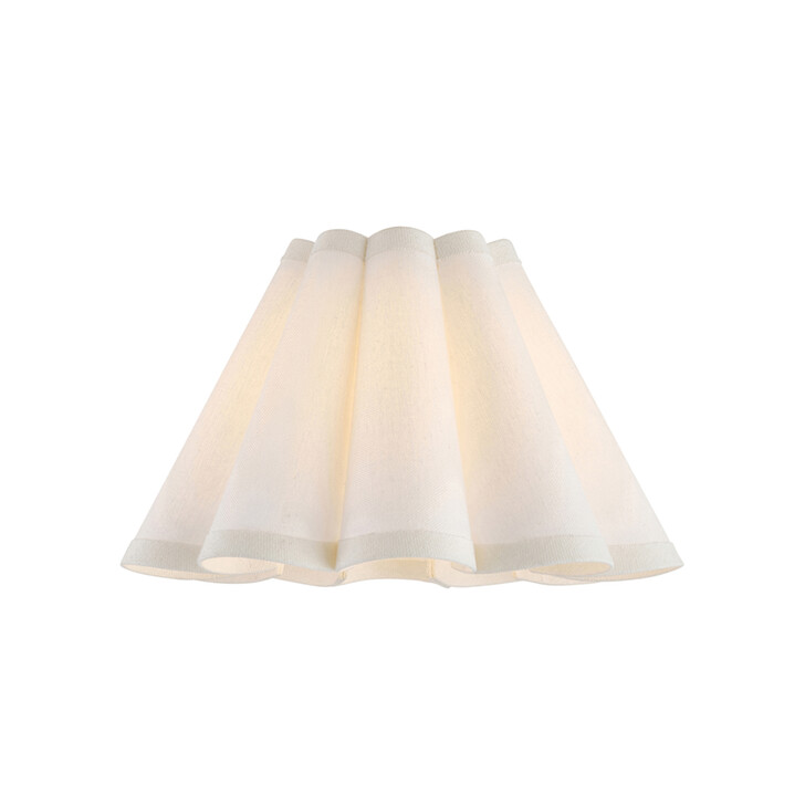 Ayla 22cm Vintage White Cotton Tapered Scallop Shade