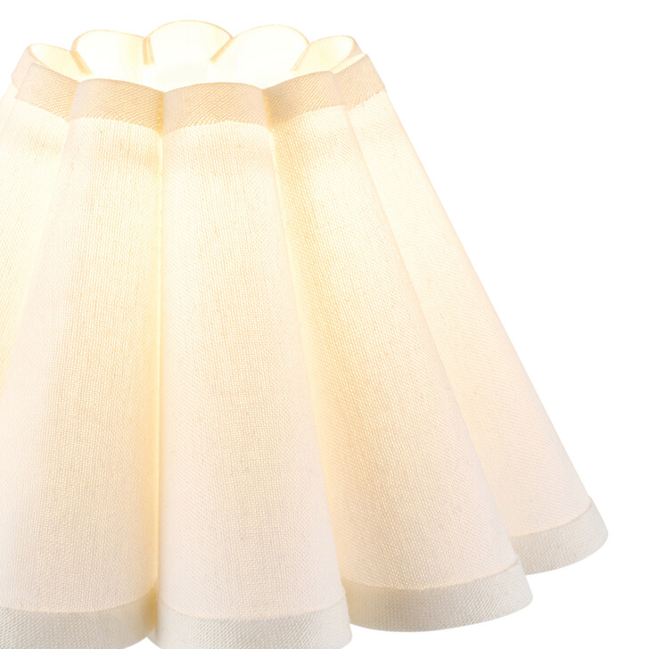 Ayla 22cm Vintage White Cotton Tapered Scallop Shade