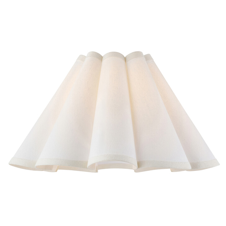 Ayla 31cm Vintage White Cotton Tapered Scallop Shade