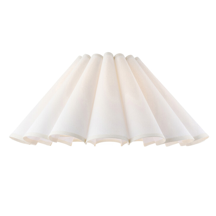 Ayla 53cm Vintage White Cotton Tapered Scallop Shade
