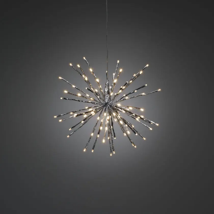 Ball of Twigs, 40cm Silver, 120 Steady Warm White Led, IP20