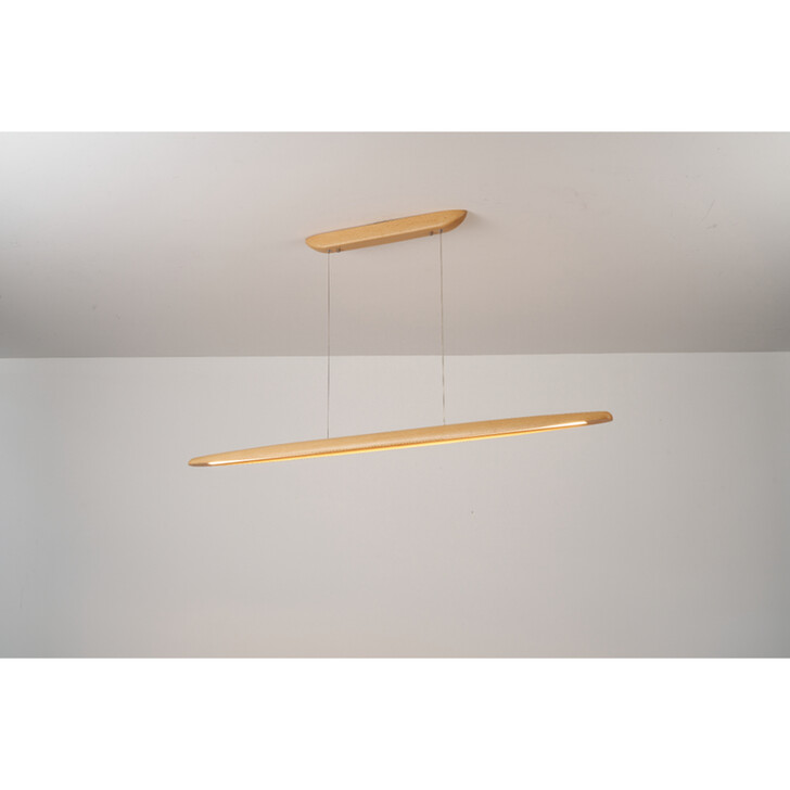Blake Natural Beechwood 1300mm LED Linear Wooden Bar Pendant 3000K Dimmable
