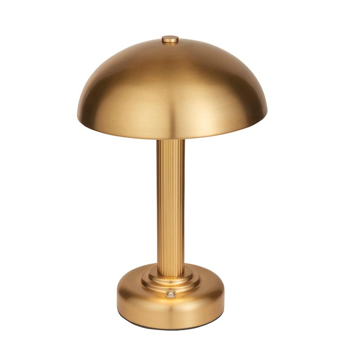 Bridport Warm Brass USB Rechargeable Table Lamp - 3 Stage Touch Dimmer 3000K Warm White