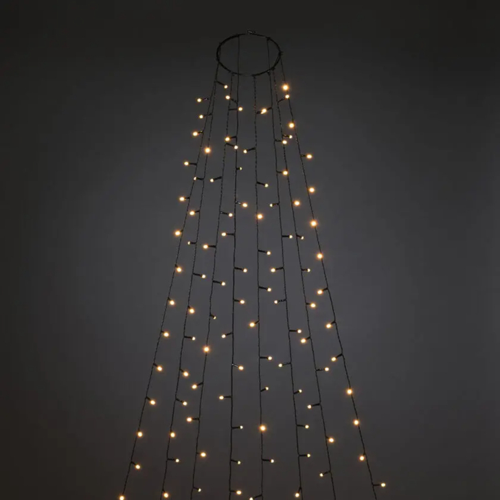 Christmas Tree Light Set 30 x 8 Frosted Amber Led 240cm IP20