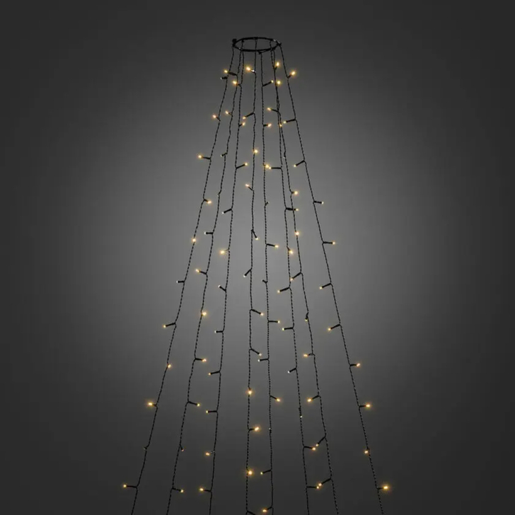 Christmas Tree Light Set 30Lx8 Amber H240cm Black Cable IP20