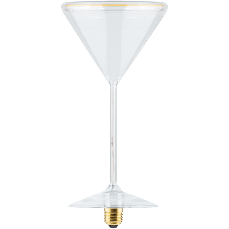 Clear Cocktail Glass Led Light Bulb 6W E27 2200K Warm White