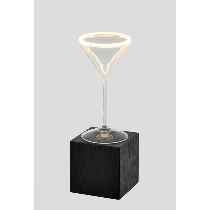 Clear Cocktail Glass Led Table Lamp