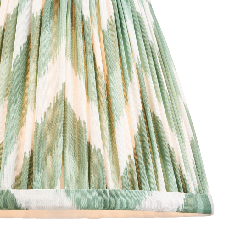 Cotswold Green Zigzag Patterned 20cm Lampshade - E14/E27/B22 With Fixed Metal Gimbal