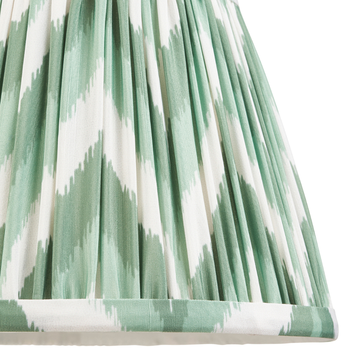 Cotswold Green Zigzag Patterned 20cm Lampshade - E14/E27/B22 With Fixed Metal Gimbal