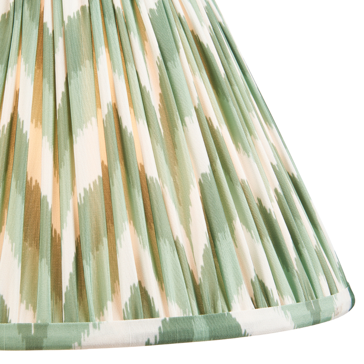 Cotswold Green Zigzag Patterned 30cm Lampshade - E14/E27/B22 With Fixed Metal Gimbal