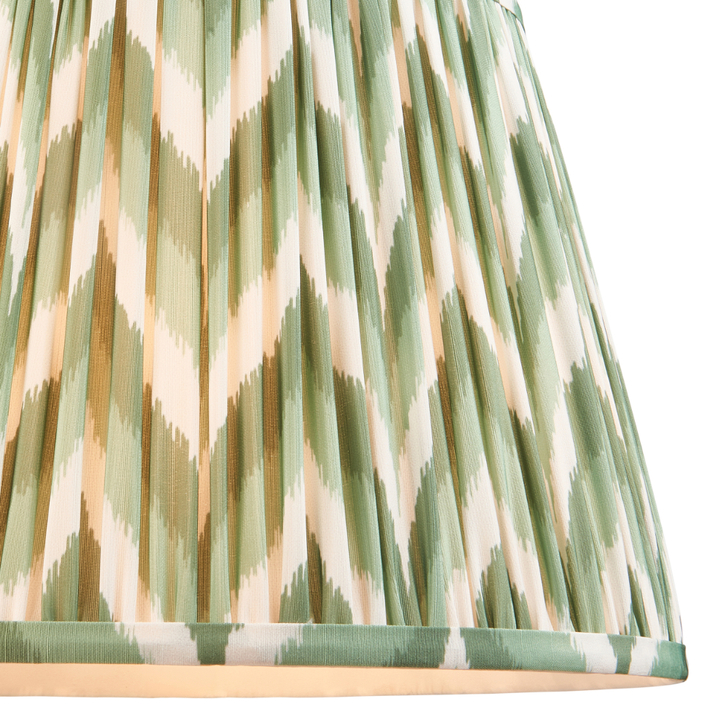 Cotswold Green Zigzag Patterned 35cm Lampshade - E14/E27/B22 With Fixed Metal Gimbal
