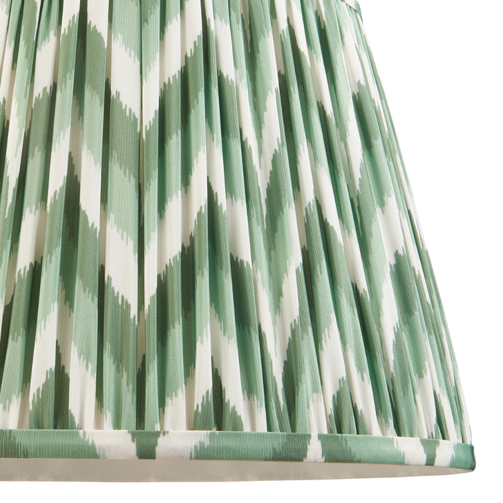 Cotswold Green Zigzag Patterned 35cm Lampshade - E14/E27/B22 With Fixed Metal Gimbal