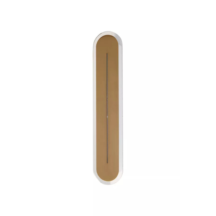 Couper Slit Satin Brass FinishOval Led Forward And Backlite Bathroom Wall Light - IP44 - 3000K