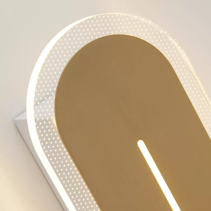 Couper Slit Satin Brass FinishOval Led Forward And Backlite Bathroom Wall Light - IP44 - 3000K