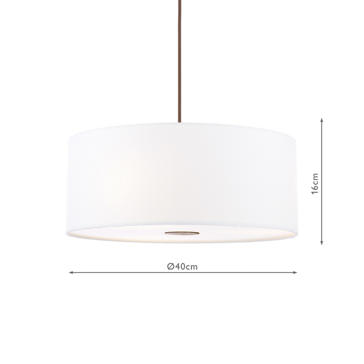 Dar 40cm Isla Easy Fit Pendant Ivory Shade - Shade Only