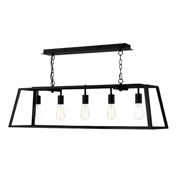 Dar Academy ACA0522 Matt Black Finish 5 Light Bar Pendant